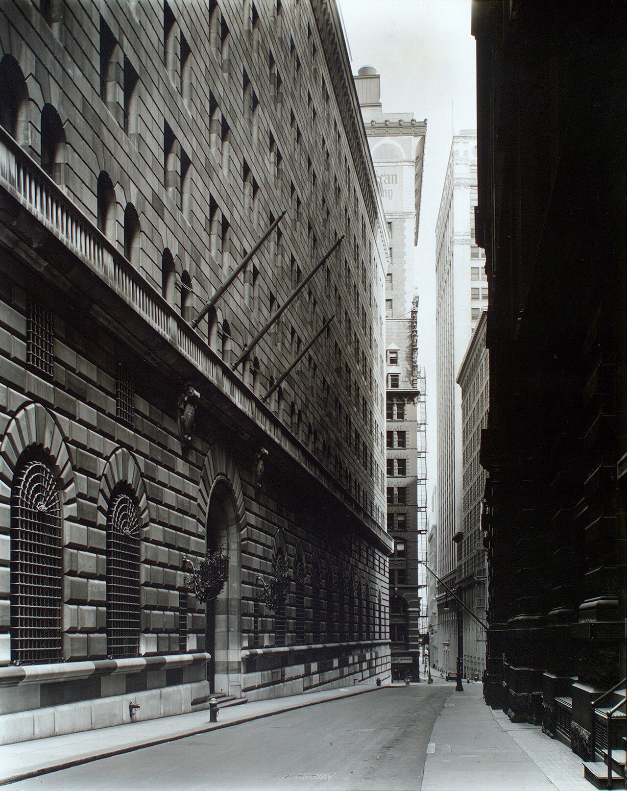 Historic photograph of the Federal Reserve Bank building in Lower Manhattan